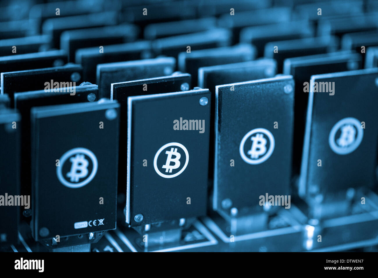 Bitcoin Mining Us!   b Devices On A Large Usb Hub Stock Photo 66943219 - 